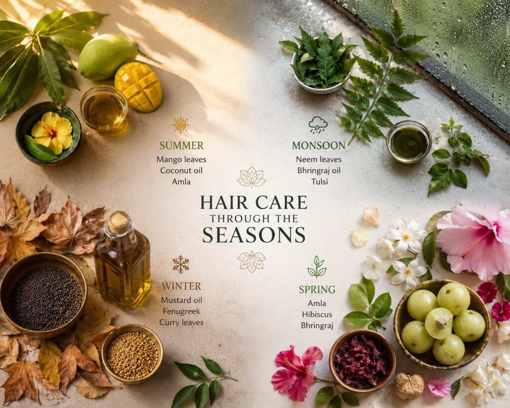 seasonal hair care routine adjustments for Indian summer monsoon and winter