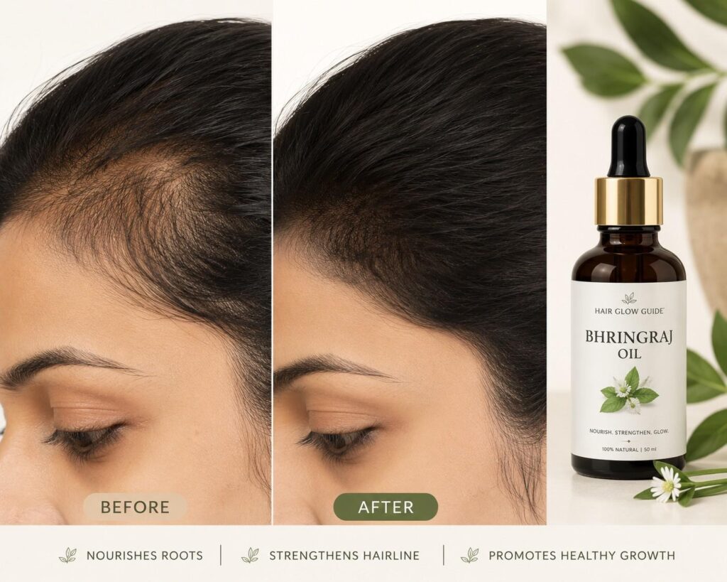 bhringraj oil stimulates hair growth and increases hair density in Indian women