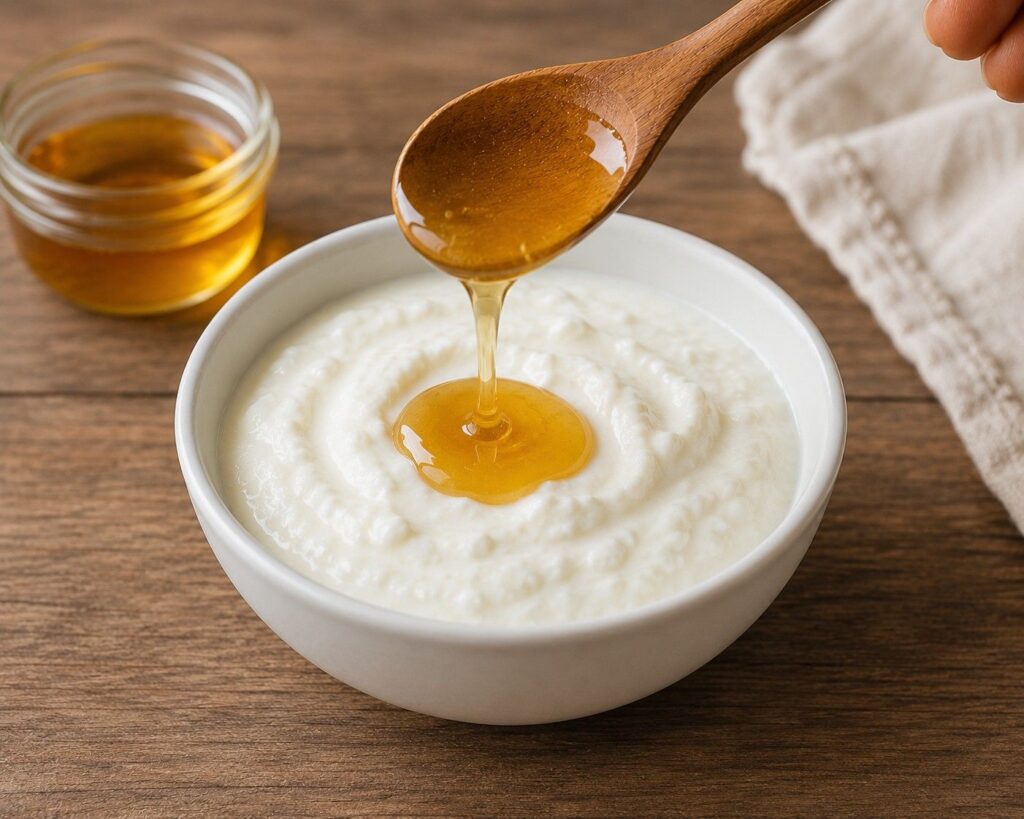 Honey and curd dahi hair mask Indian home remedy for dry dull hair