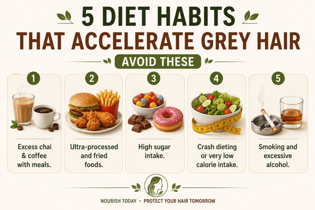 5 Diet Habits That Accelerate Grey Hair — Avoid These