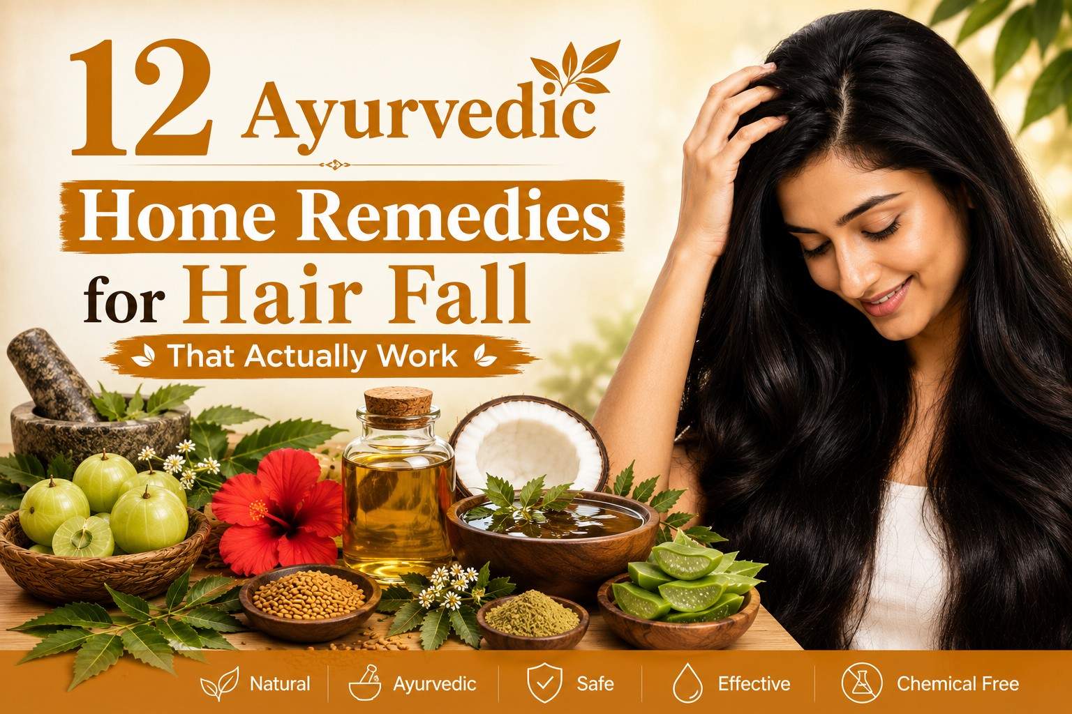 12 Ayurvedic Home Remedies for Hair Fall That Actually Work