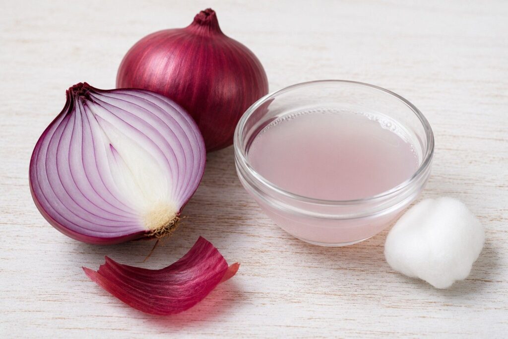 Onion juice treatment for hair fall — Ayurvedic scalp remedy at home
