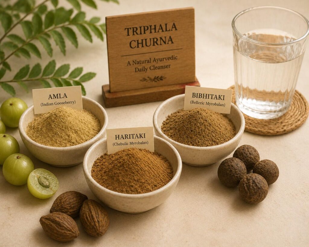 Triphala churna for hair fall — Ayurvedic internal remedy for scalp health