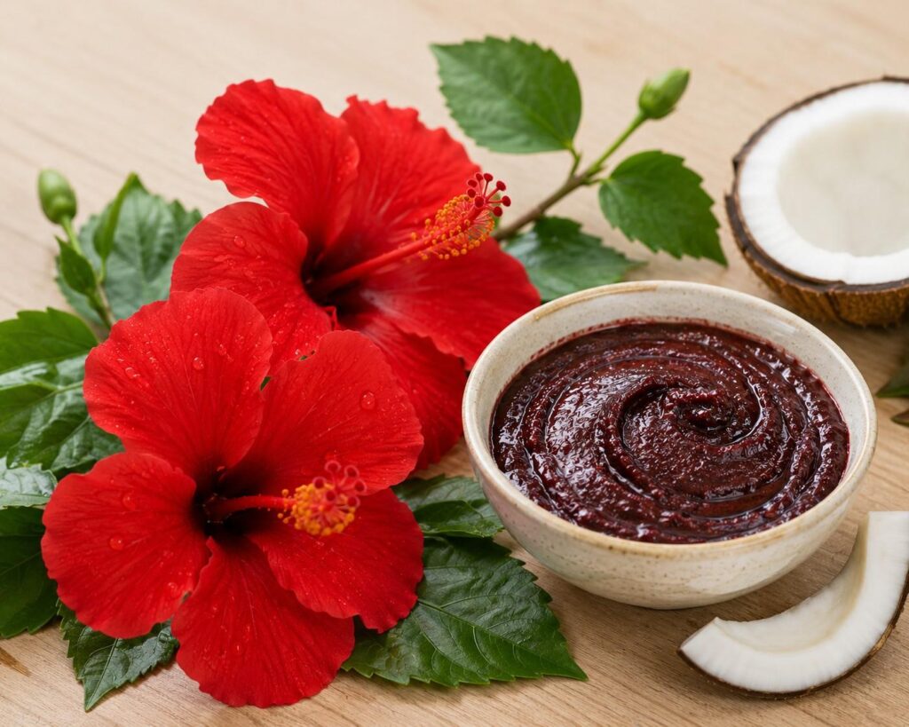 hibiscus flower home remedy for hair growth and greying