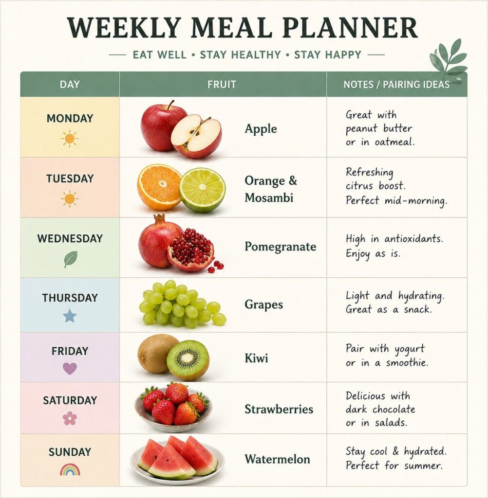weekly fruit diet plan for hair growth