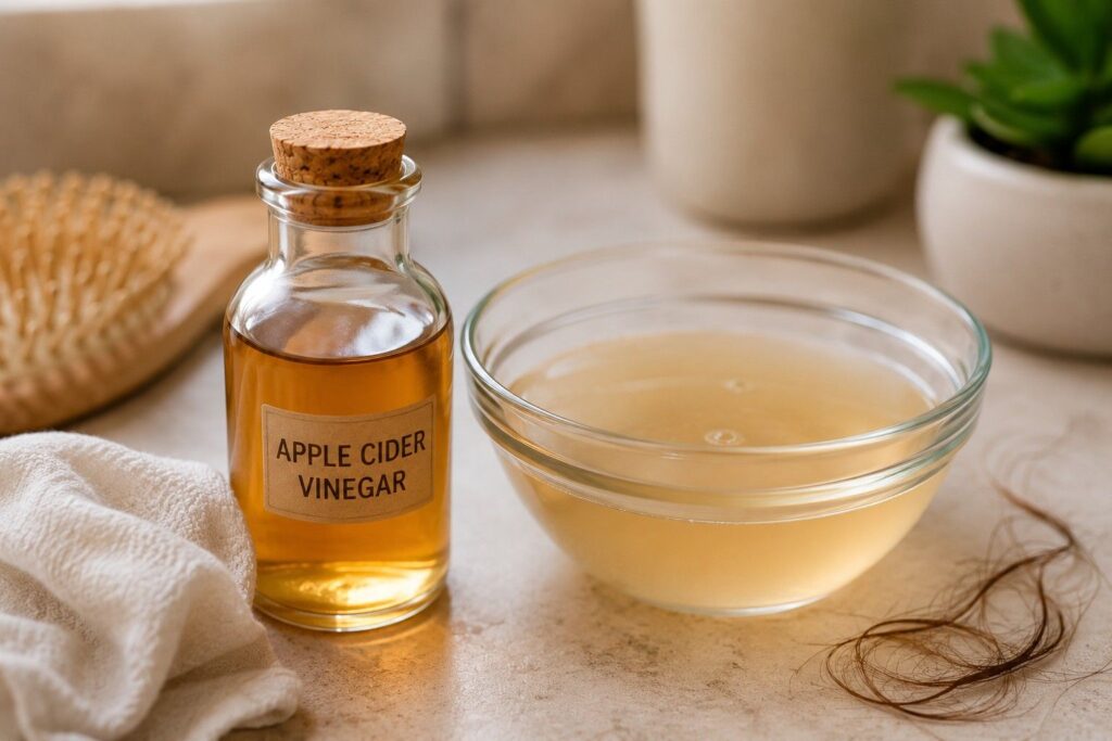apple cider vinegar rinse for hair fall