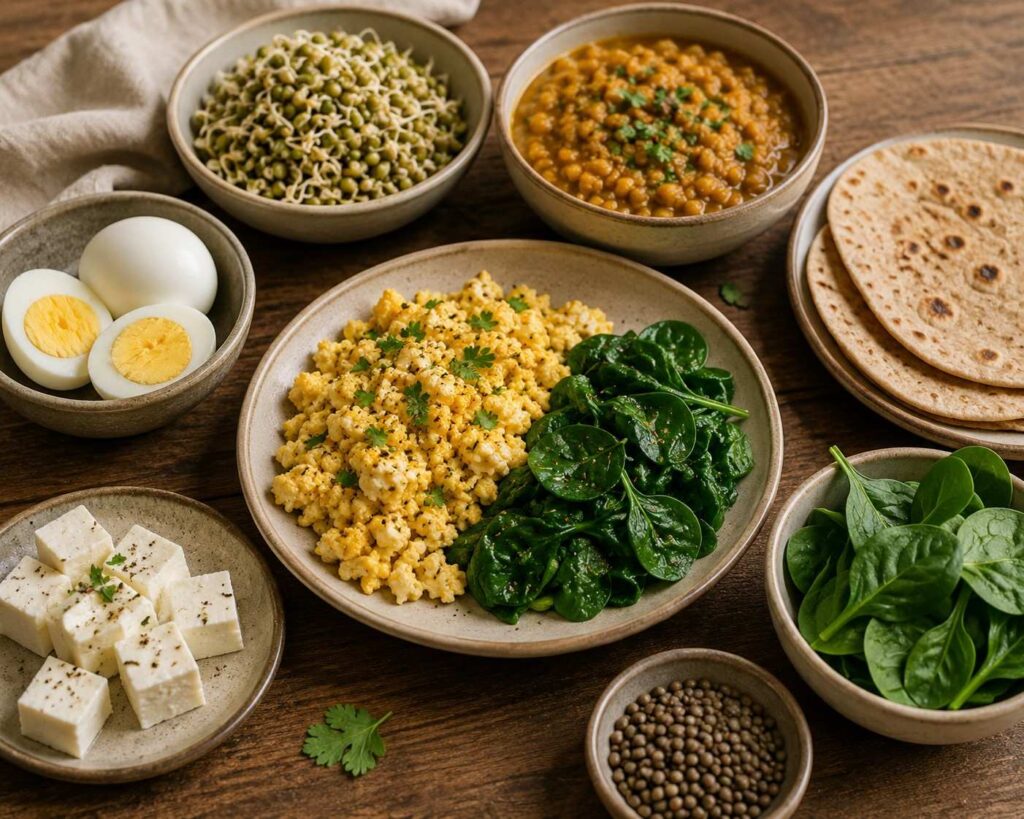 protein and iron foods for hair fall