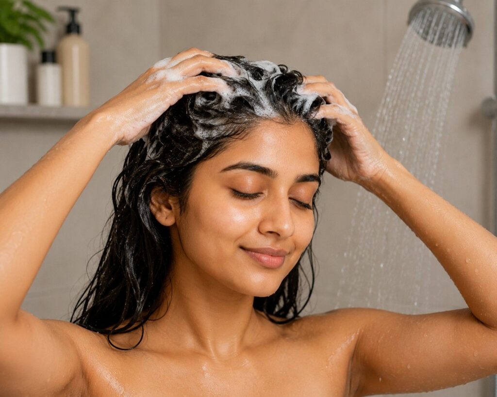 How to shampoo hair correctly for beginners — apply shampoo to scalp only