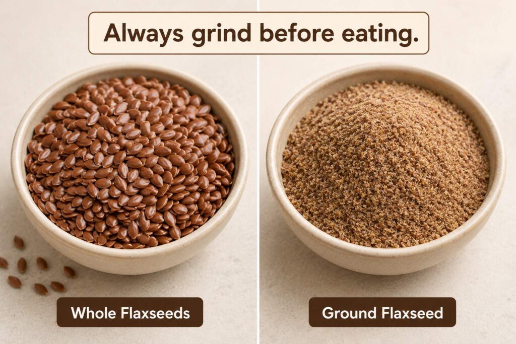 ground flaxseeds vs whole flaxseeds for hair growth