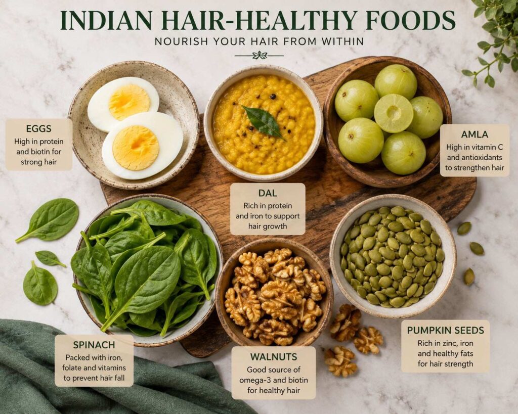 Indian foods for hair growth and health — nutrition tips for healthy hair