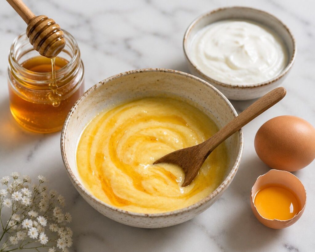 DIY egg curd honey hair mask for damaged hair India