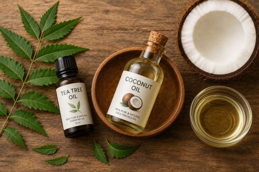 tea tree oil for scalp infection itching monsoon
