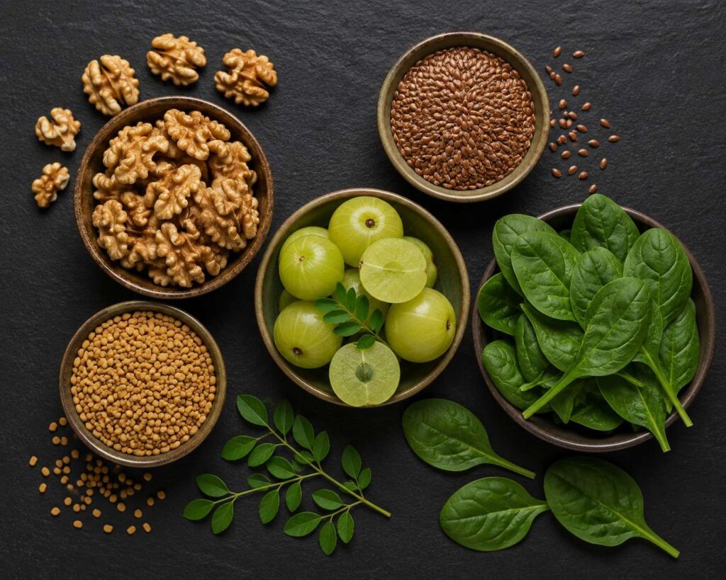 foods for hair growth during monsoon season india
