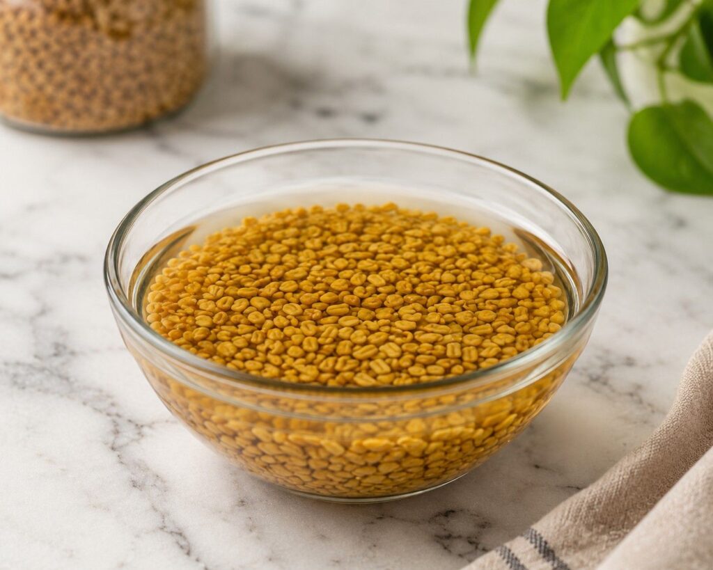 methi fenugreek seeds soaked in water for hair growth