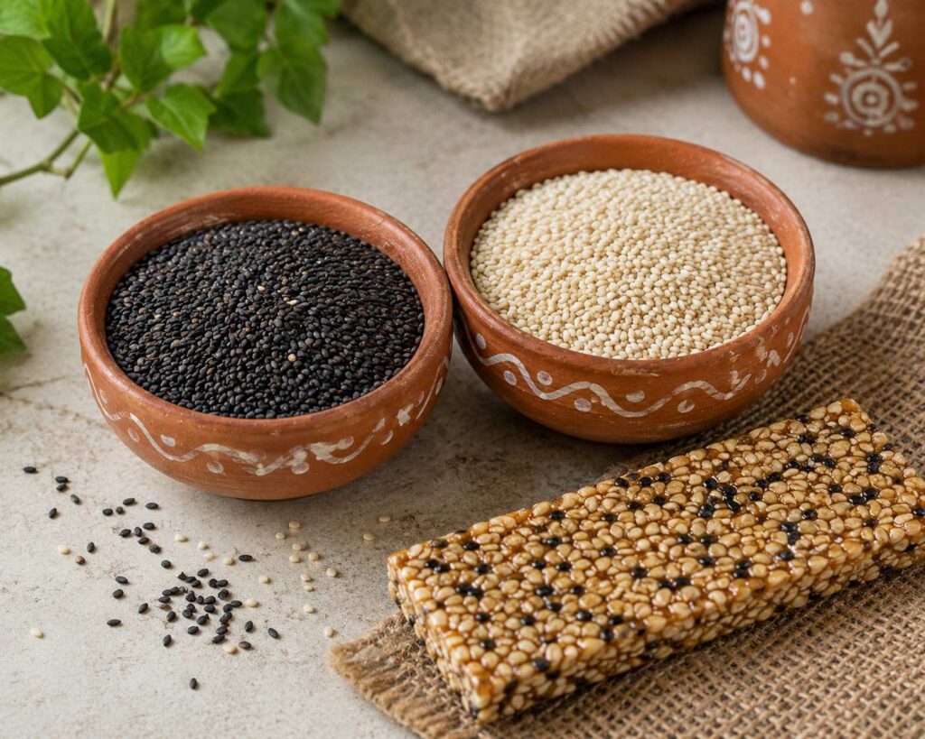 sesame seeds til zinc calcium for hair growth women