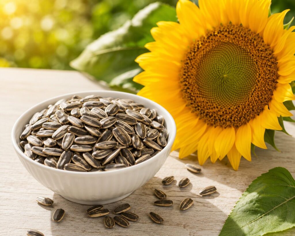 sunflower seeds vitamin E selenium for hair growth women