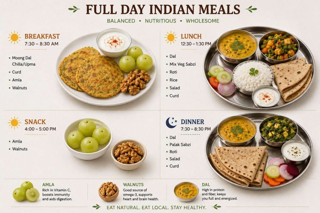 Indian vegetarian meal plan for hair growth full day diet
