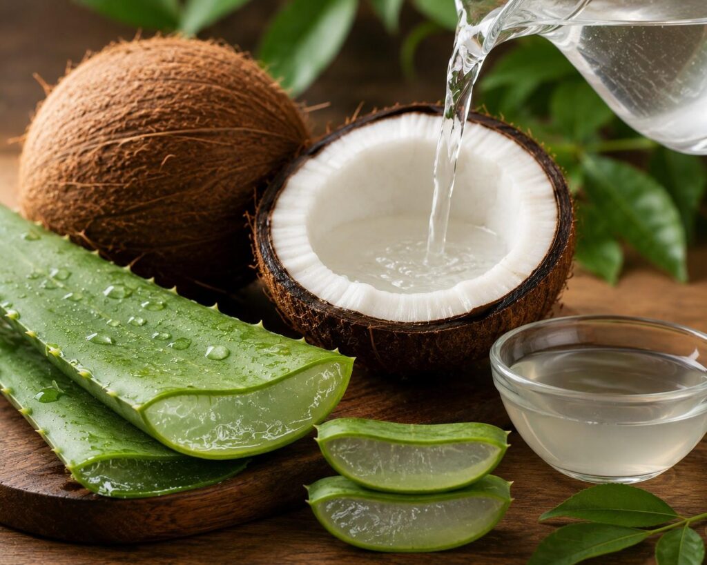 aloe vera coconut water spray for scalp