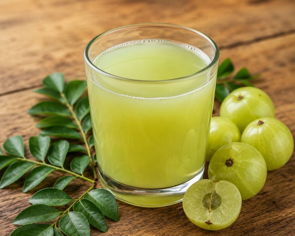 amla and curry leaf juice for hair growth
