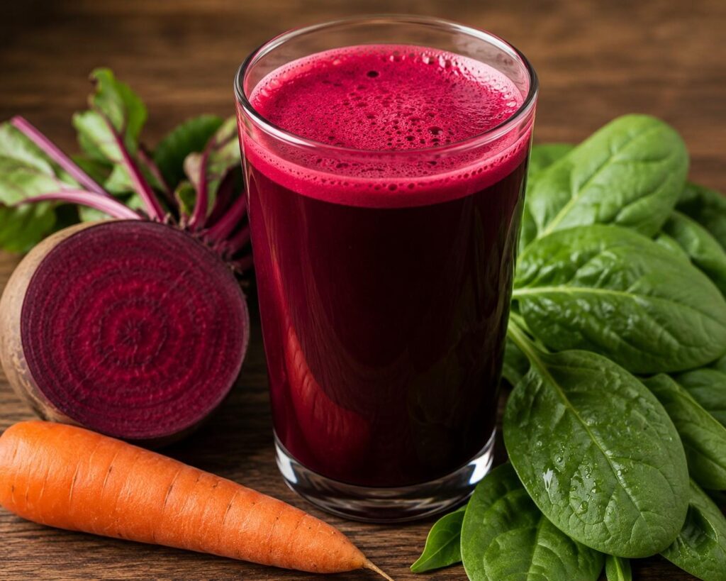 beetroot carrot spinach juice for hair fall