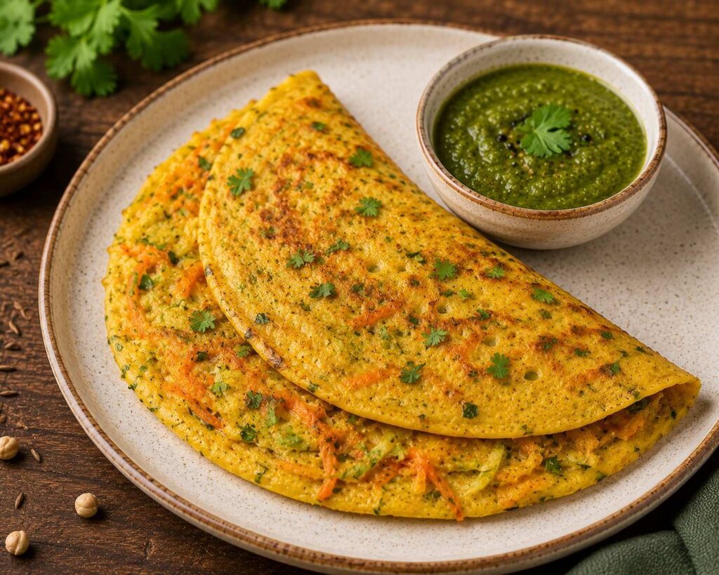 besan cheela vegetables high protein indian meal