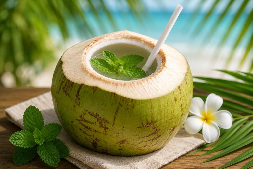 coconut water with mint for hair hydration