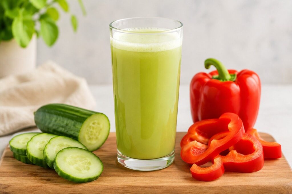 cucumber bell pepper juice for dry hair