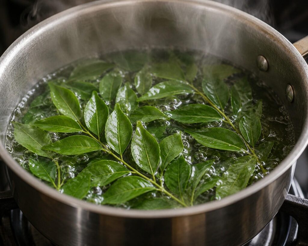 curry leaves infused water spray for hair