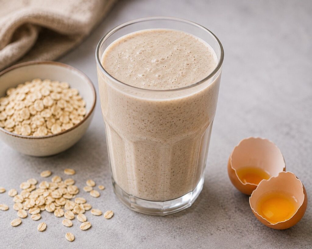 Protein-rich egg white and oats smoothie for hair growth