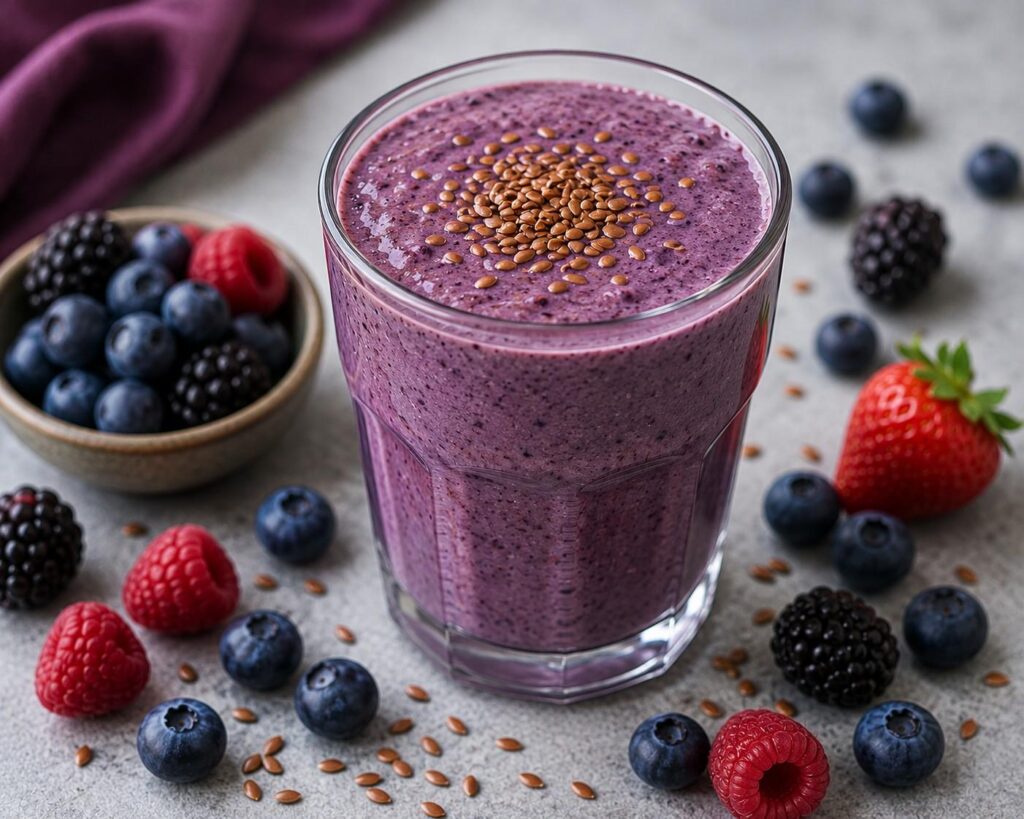 Flaxseed and berry smoothie recipe for scalp health