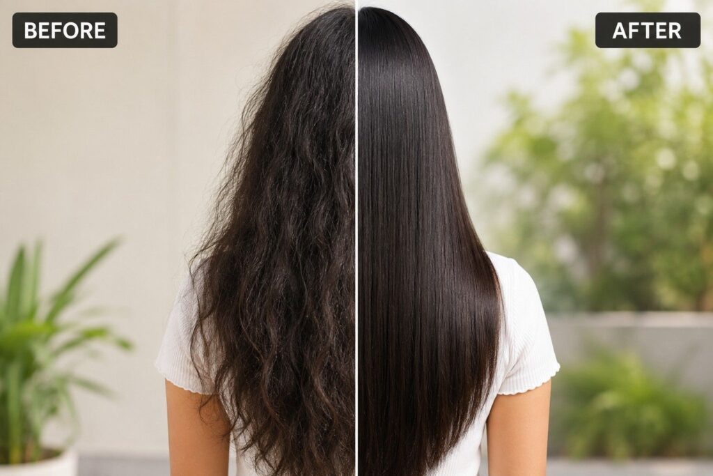 frizzy dry hair caused by summer humidity