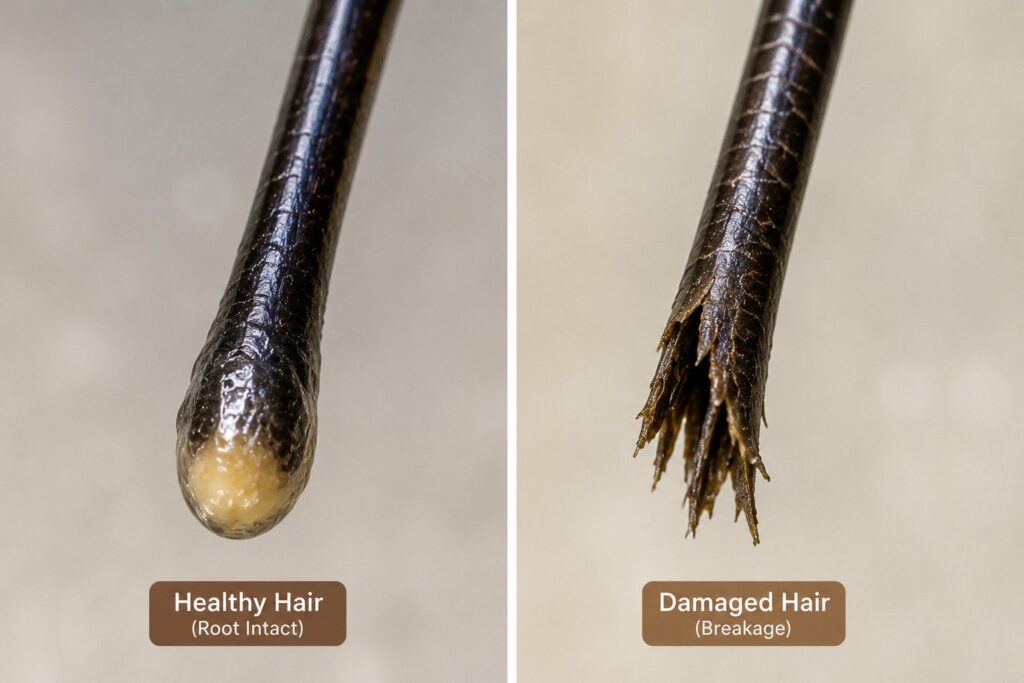 hair shedding vs breakage difference