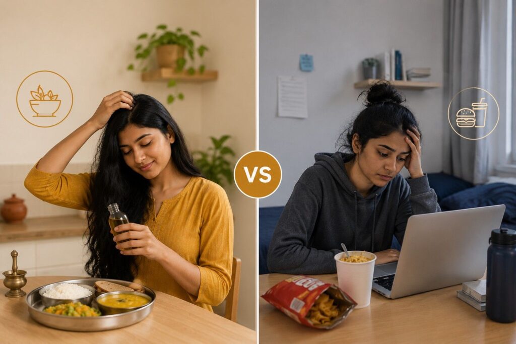 Lifestyle differences affecting hair health for Indians abroad