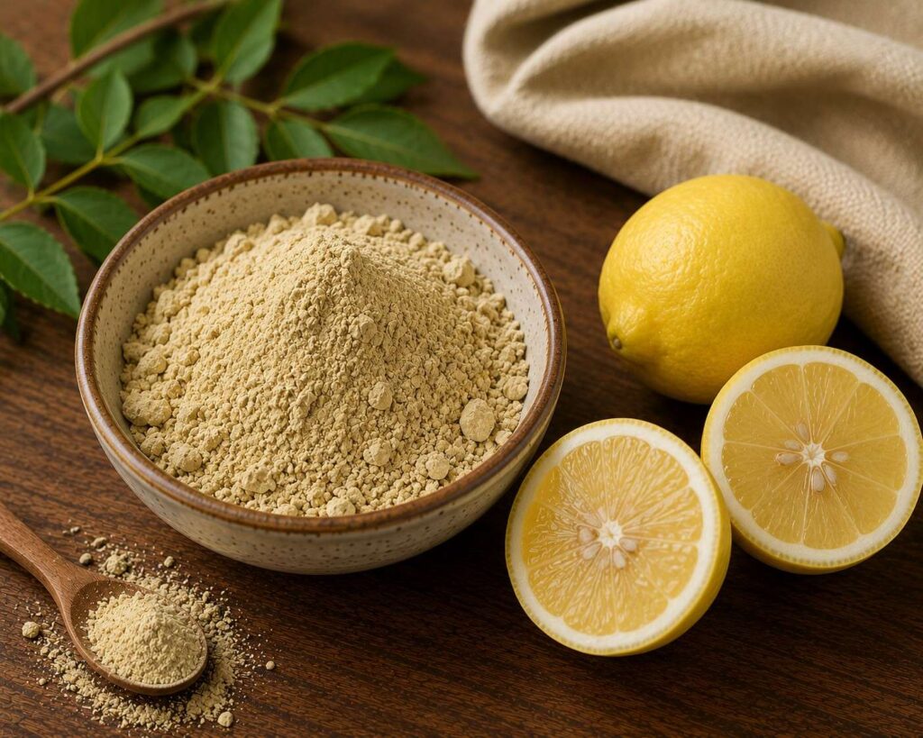 multani mitti lemon spray for oily scalp