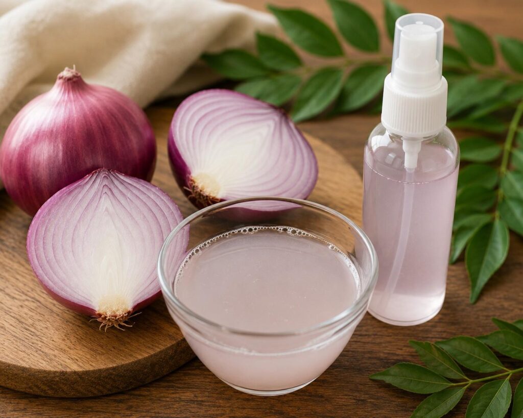 onion juice rosemary water spray for hair growth