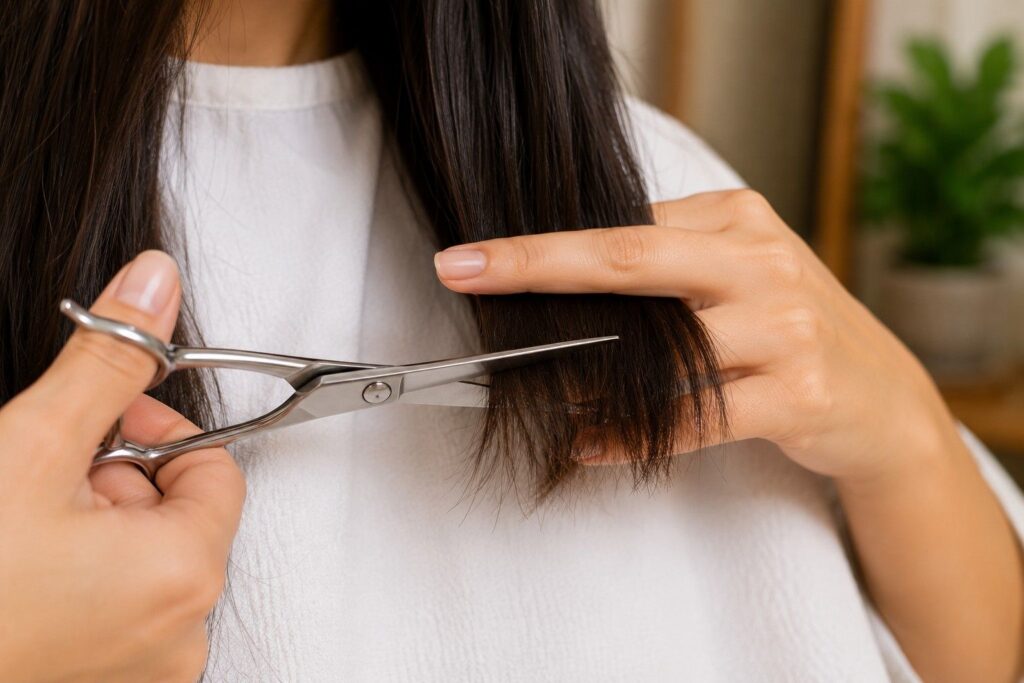 trimming hair ends every 8 to 10 weeks for healthy hair