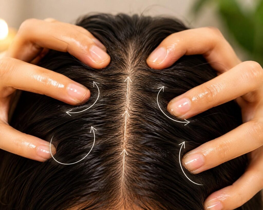 scalp massage for better hair growth spray absorption
