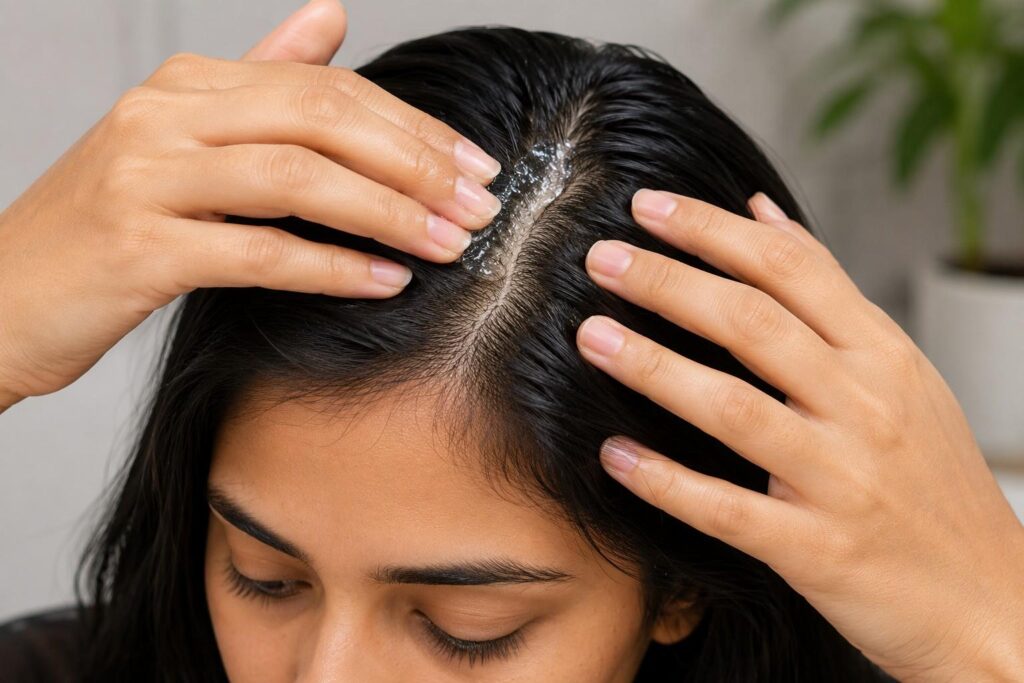 scalp sunburn relief with aloe vera