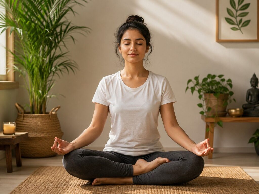 yoga and meditation for stress related hair fall